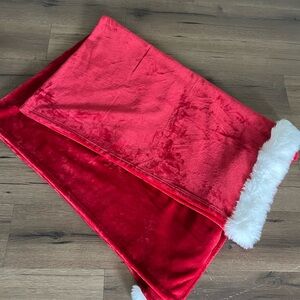 Red and white Santa hat blanket
